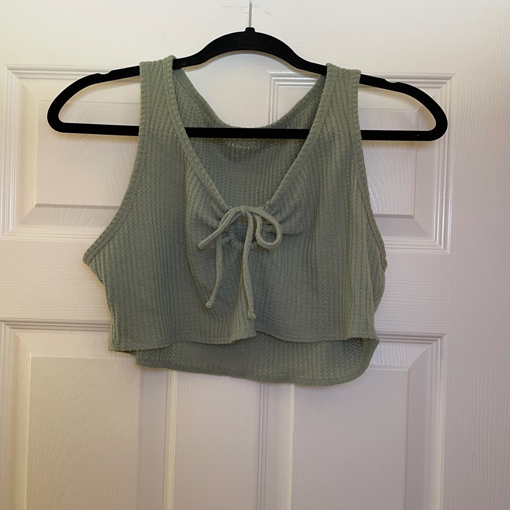 L Soft Knit Green Crop Top